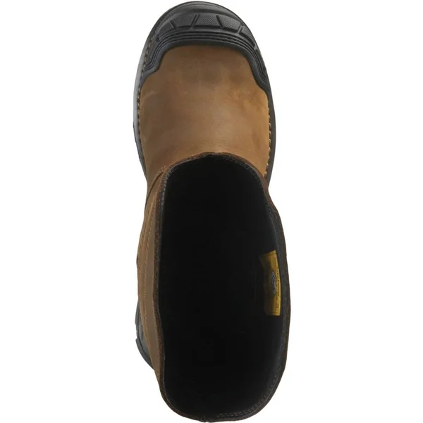 Men's Caterpillar Combine Pull on Waterproof Composite Toe Boot - Size: 11.5, Brown
