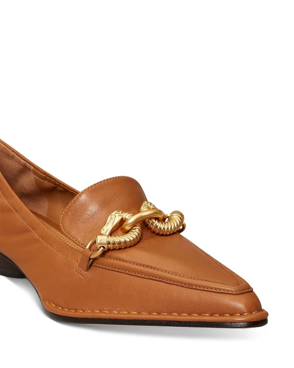 Tory Burch Women's Jessa Point-toe Leather Loafers - Cinnamon - Size 9