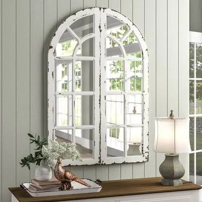 2 PieceHovis Window Panels Cottage Mirror Set