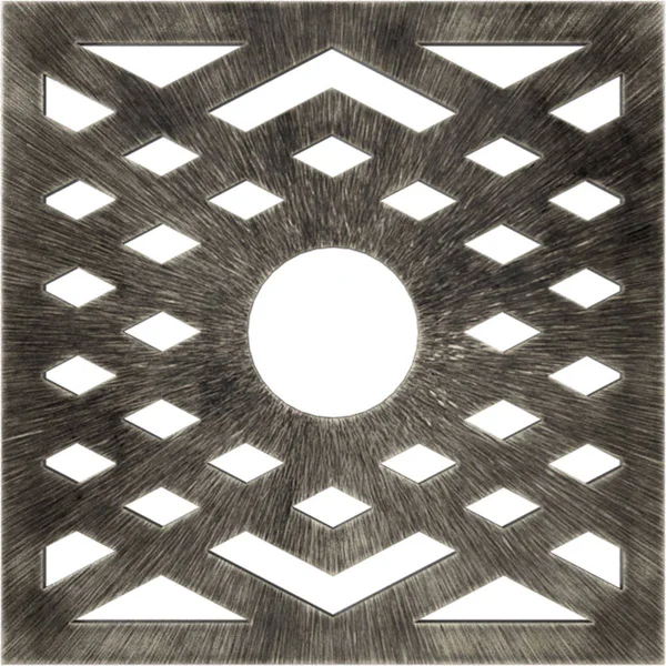 Ekena Millwork CMPP32CHAWS 32x22OD x 8 1/4x22ID x 1x22P Chevron Architectural Grade PVC Pierced Ceiling Medallion - Antiqued Warm