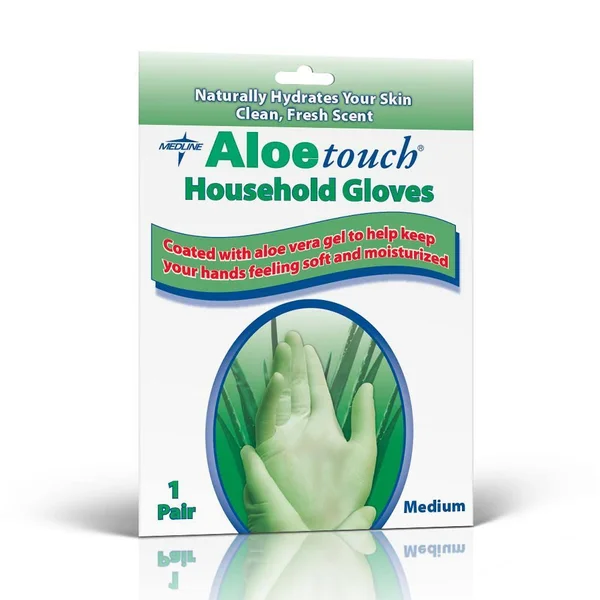 Medline Aloetouch Latex Household Gloves