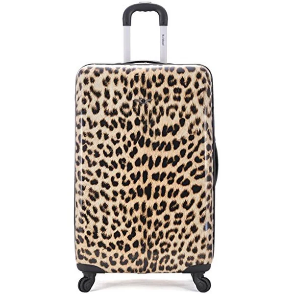Rockland 3 Piece Polycarbonate Luggage Set - Leopard
