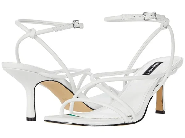 Nine West Women's Nolan Strappy Sandal, Size: 9, White Leather