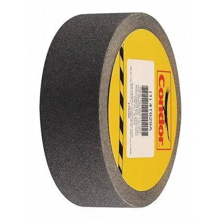 Condor Solid Black Anti-Slip Tape - 2 in x 60.0 ft, 80 Grit Silicon Carbide, Rubber Adhesive, 1 ea - Gran13527, Men's