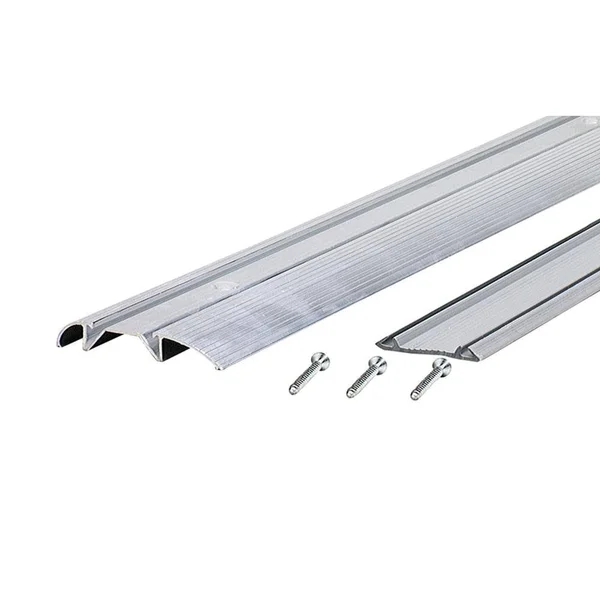 M-D Building Products Economy Low 3 in. x 88-1/2 in. Aluminum Threshold with Vinyl Seal - Silver