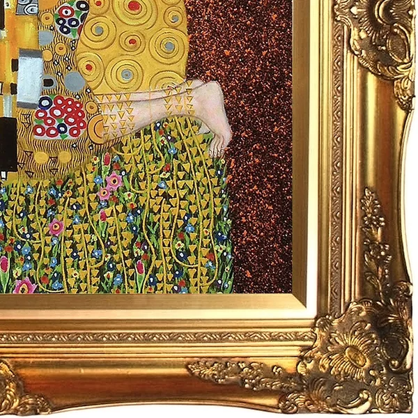 Gustav Klimt &The Kiss (Full View)& Hand Painted Oil Reproduction - Gold, La Pastiche