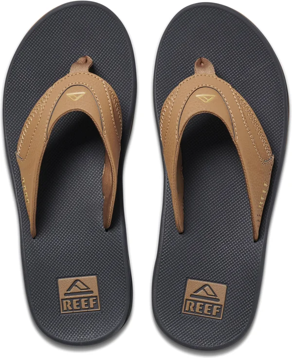 Mens and Womens Reef Grey Khaki Fanning Flip Flops Size 10 UK