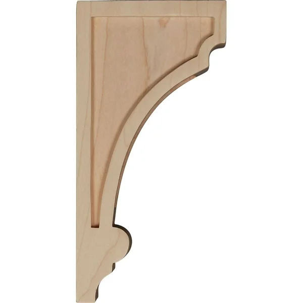 Ekena Millwork CORW05X06X12DIRO 4 3/4x22W x 6x22D x 12x22H Diane Recessed Wood Corbel - Red Oak