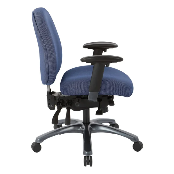 Multi-Function Mid-Office Chair with Seat Slider and Titanium Finish Base - Shale