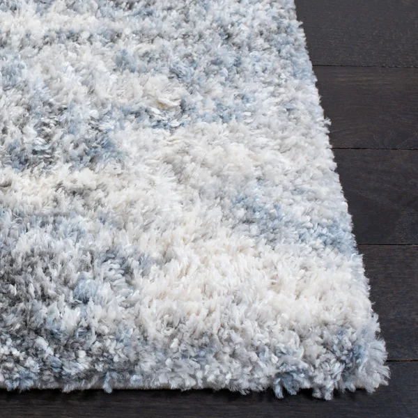 Safavieh Berber Shag Veena Abstract 1.25-Inch Thick Rug - 6&7x22 x 6&7x22 Round - Ivory/Grey