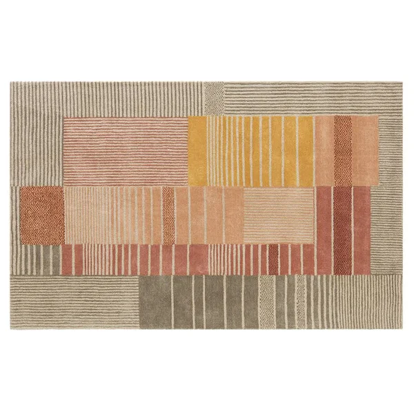 Burrow Prairie Modern Rug (Small) (Sand/Terra Cotta/Orange)