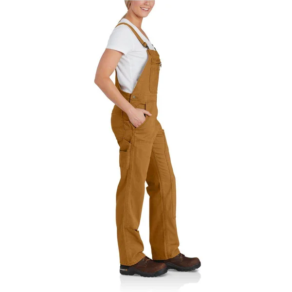 Carhartt Crawford Double Front Bib Overalls, Women's Carhartt Brown