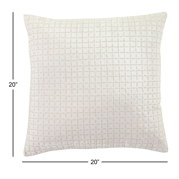 Chelsea Grove 13x22 x 21x22 Crisscross Pattern Cream Velvet Lumbar Pillow
