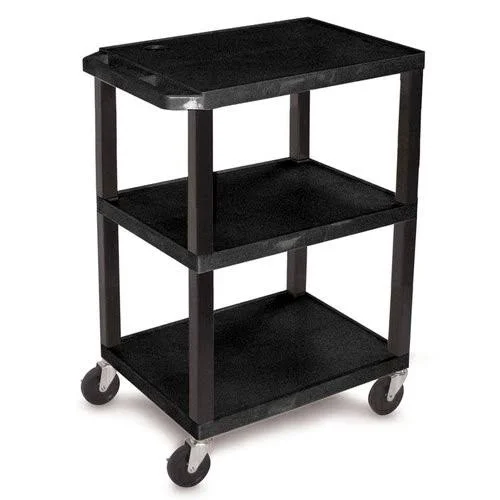 H. Wilson Black 3 Shelf Specialty Utility Cart, Size: Small WT34S