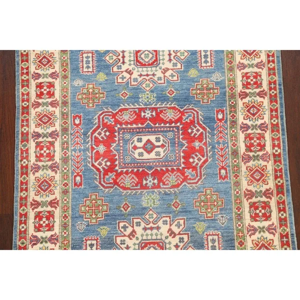 Geometric Kazak Oriental Area Rug 4x6