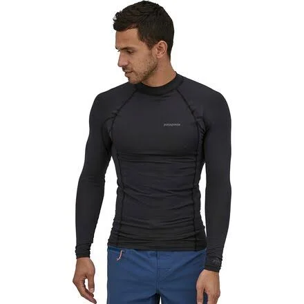 Men's Patagonia Long Sleeve R0 Top - Black/Forge Grey