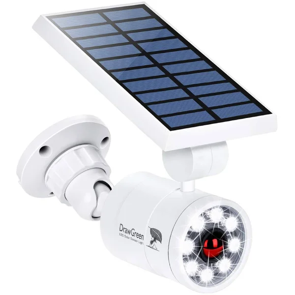Solar Motion Sensor Light Outdoor Aluminum - 1400-Lumens 9-Watt110W Equivalent LED