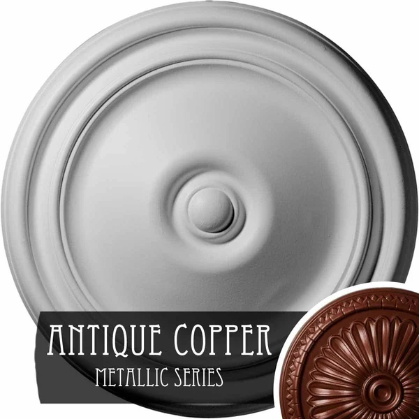 12x22OD x 1 3/4x22P Reece Ceiling Medallion (Fits Canopies Up to 2 3/8x22) - Hand-Painted Americana Crackle