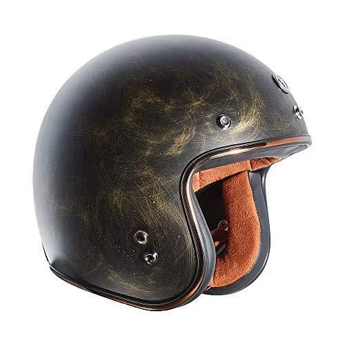 Torc Helmet T50 Route 66 3/4 Flat Black Flag, X-Small