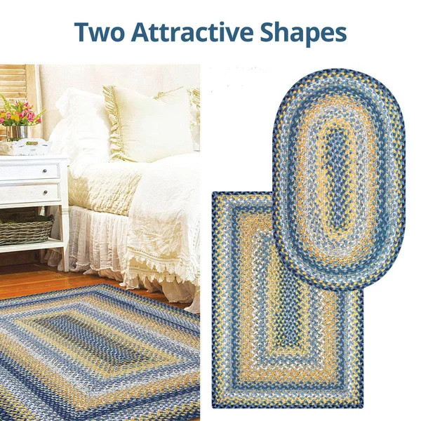 Homespice Decor Sunflowers Cotton Braided Rug 5& x 8& Rectangle