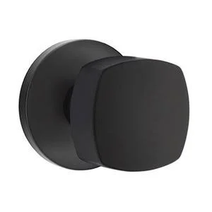 Brass Modern Hardware - Half Dummy Freestone Door Knob and Disk Rose in Flat Black - 5059FRK.HALF.US19 - Emtek Hardware