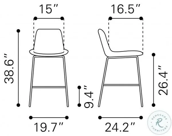 Zuo Modern Tony Counter Chair Yellow & Gold