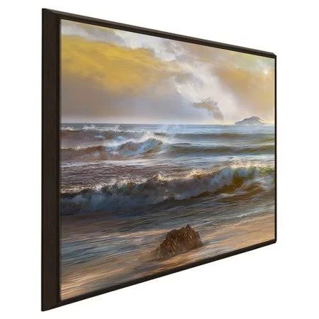 Highland Dunes 'Distant Island I' Acrylic Painting Print on Canvas, Silver