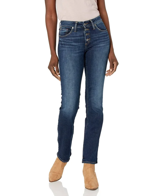 Silver Jeans Co. Women's Suki Mid Rise Slim Bootcut Jeans