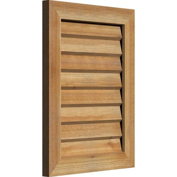 Ekena Millwork GVWVE34X2002RDUWR 34x22W x 20x22H Vertical Gable Vent (39x22W x 25x22H Frame Size): Unfinished, Non-Functional, R
