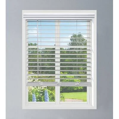 Linen Avenue Custom Cordless Faux Wood Blinds - Partial Inside Mount Symple Stuff Blind Size: 36v5W x 60L