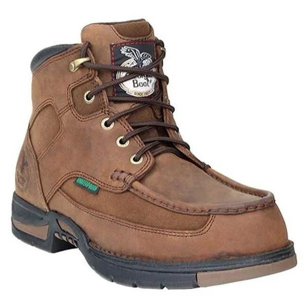 Men's Georgia Boot G7403 Athens 6 inch Moc-Toe, Size: 6.5, Brown