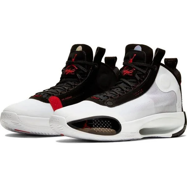 Jordan 34 White/Red/Black Men's Basketball Shoes, Size: 12