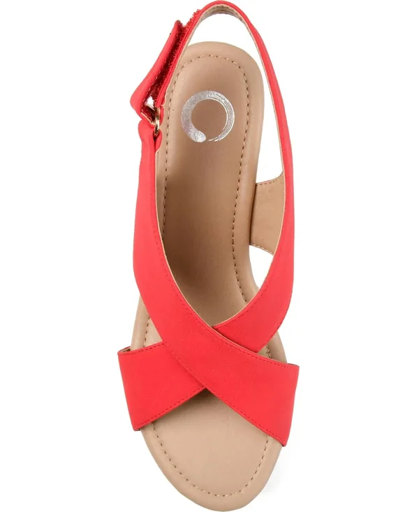 Journee Collection Women's Jenice Wedge Sandal Blue 8