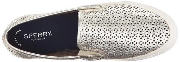 Sperry Women's Seaside Perforated Slip-On Sneakers - Platinum