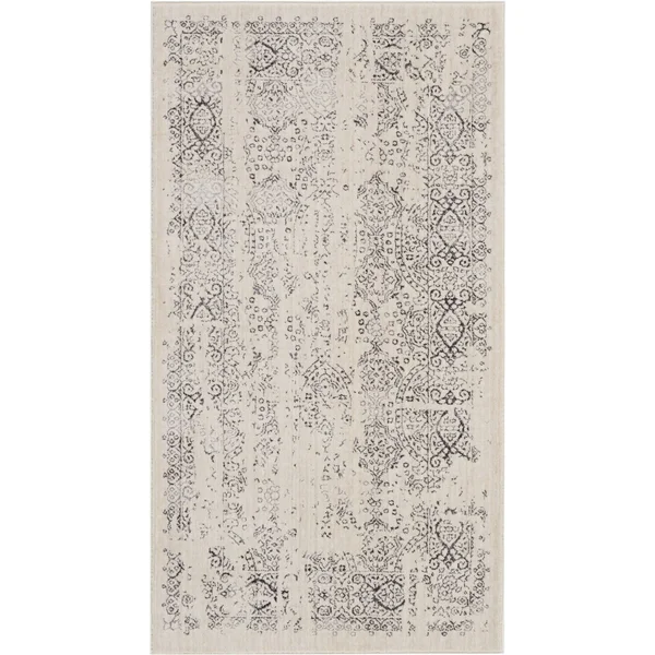 Kathy Ireland Silver Screen KI344 Area Rug - 2&2x22 x 7&6x22 Runner - Ivory/Grey