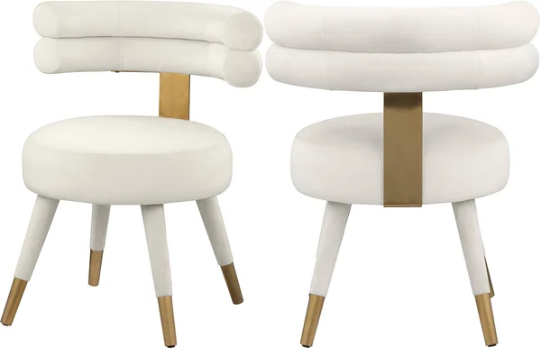 Meridian Furniture Fitzroy Cream Velvet Dining Chair (Set of 2)
