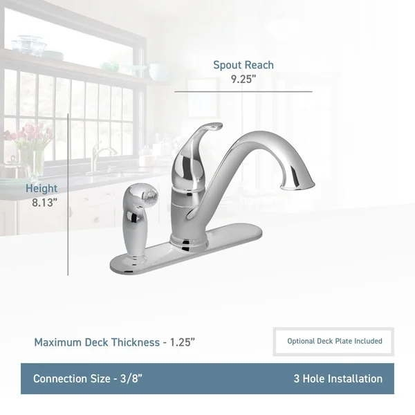 Moen Camerist Single Handle Kitchen Faucet - Spot Resist Stainless 7835SRS
