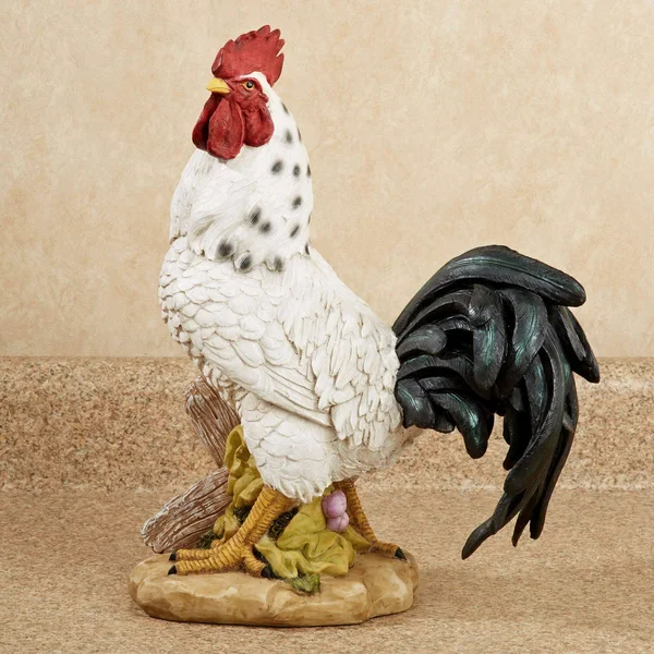 Touch of Class Sussex Rooster Table Sculpture Off White 13 Inches Tall