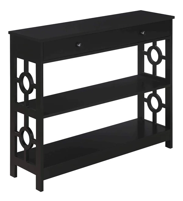 Convenience Concepts Ring 1 Drawer Console Table, Black