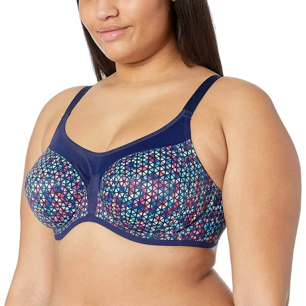 Elomi Energise Underwire Sports Bra with J Hook - Navy Geo