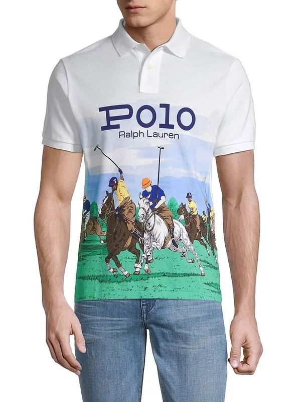 Polo Ralph Lauren Men's Custom Slim Fit Mesh Polo Shirt - Polo Club Scenic