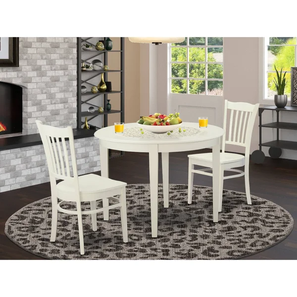East West Furniture 3-Piece Dinette Table Set for 2-Kitchen Table and 2 Dining Chairs