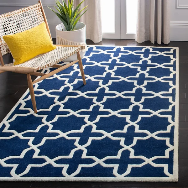 Safavieh Chatham Dark Blue & Ivory 4& x 4& Square Rug