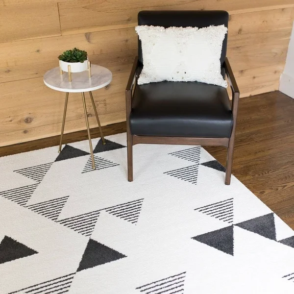 BALTA Phoebe Charcoal 4 ft. x 6 ft. Modern Geometric Area Rug, Grey