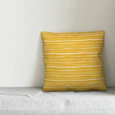 Burban Wavy Lines Stripped Throw Pillow Zipcode Design Color: Yellow - Size: 18x22 x 18x22