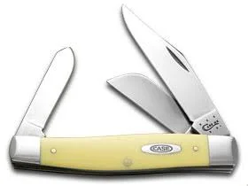 Case 203 Large Stockman Folding Pocket Knife with Yellow Synthetic Handle
