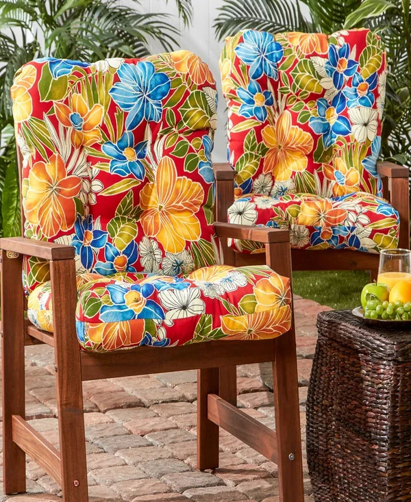 Set of 2 Outdoor Seat/Back Chair Cushion Baltic Greendale Home Fashions - 42 x 21 x 4 inches