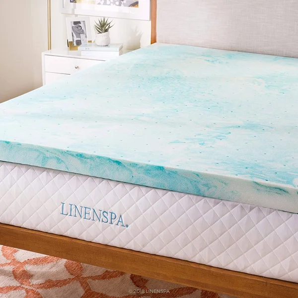 Linenspa 3 inch Gel Swirl Memory Foam Topper - California King