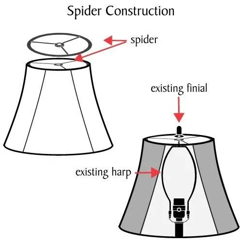 Aspen Creative 30085 Transitional Bell Shape Spider Construction Lamp Shade in Apricot - 16x22 Wide 6x22 x 16x22 x 12x22