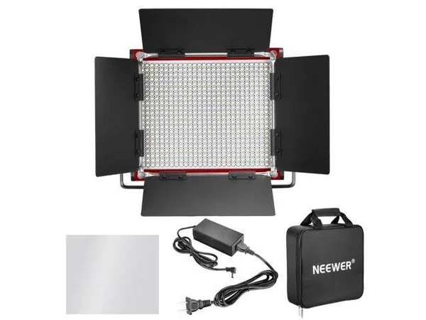 Neewer LED Video Light - Bi-Color Dimmable 660 Beads, Durable Metal Frame with U Bracket and Barndoor, 3200-5600K, CRI 96+ for St